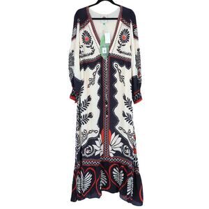 FARM Rio | Dresses | Farm Rio Vintage Wave Maxi Dress Long Sleeve Multicolor V Neck Womens M | Poshmark FARM Rio | Dresses | Farm Rio Vintage Wave Maxi Dress Long Sleeve Multicolor V Neck Womens M | Poshmark